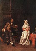 Gabriel Metsu The Hunter and a Woman oil painting on canvas